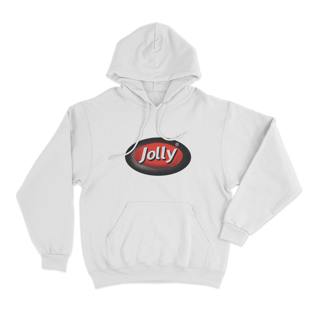 Jolly Classic Oval Logo Unisex Hoodie White Jolly Classic Oval Logo Unisex Hoodie White