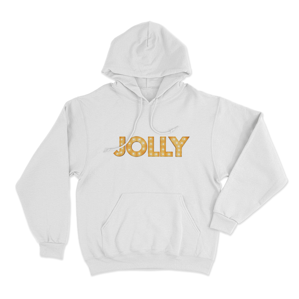 Jolly Marquee Lights Logo Unisex Hoodie White Jolly Marquee Lights Logo Unisex Hoodie White