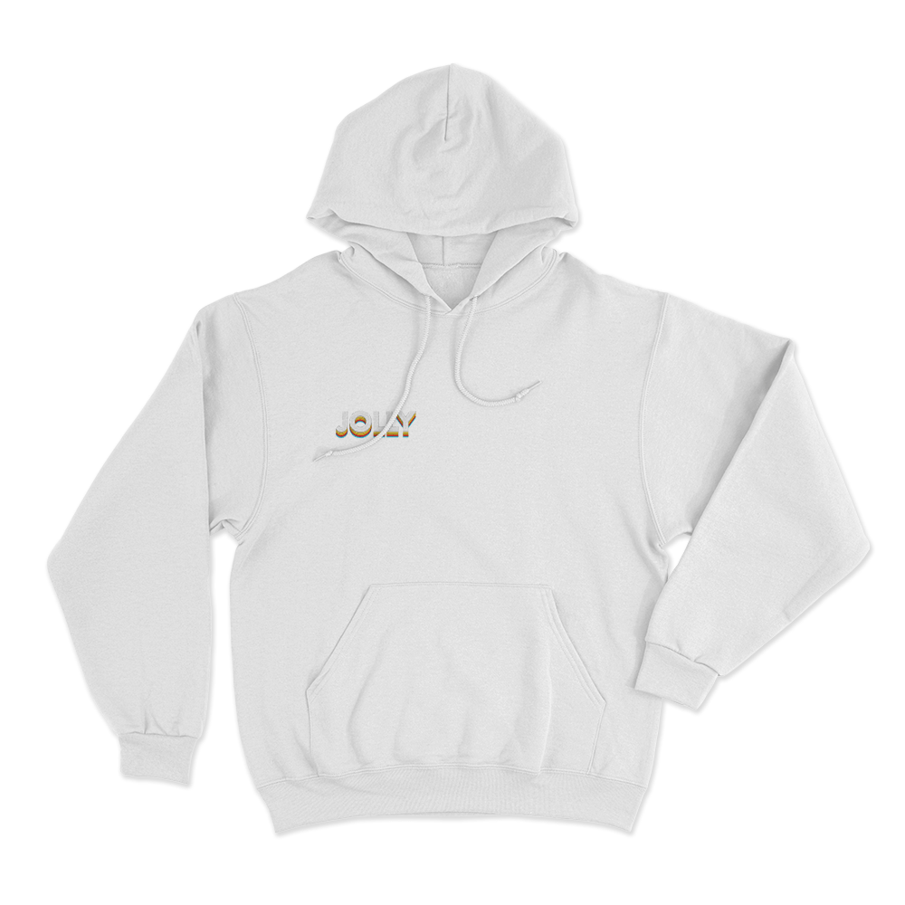 Jolly Small Logo Unisex Hoodie White Jolly Small Logo Unisex Hoodie White